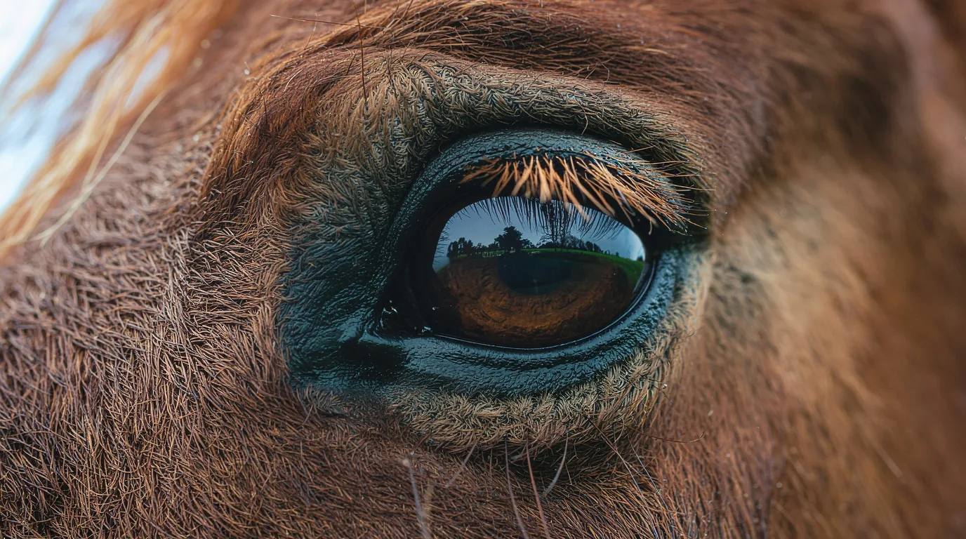 Un regard de cheval au Centre équestre Equipassion, Felletin