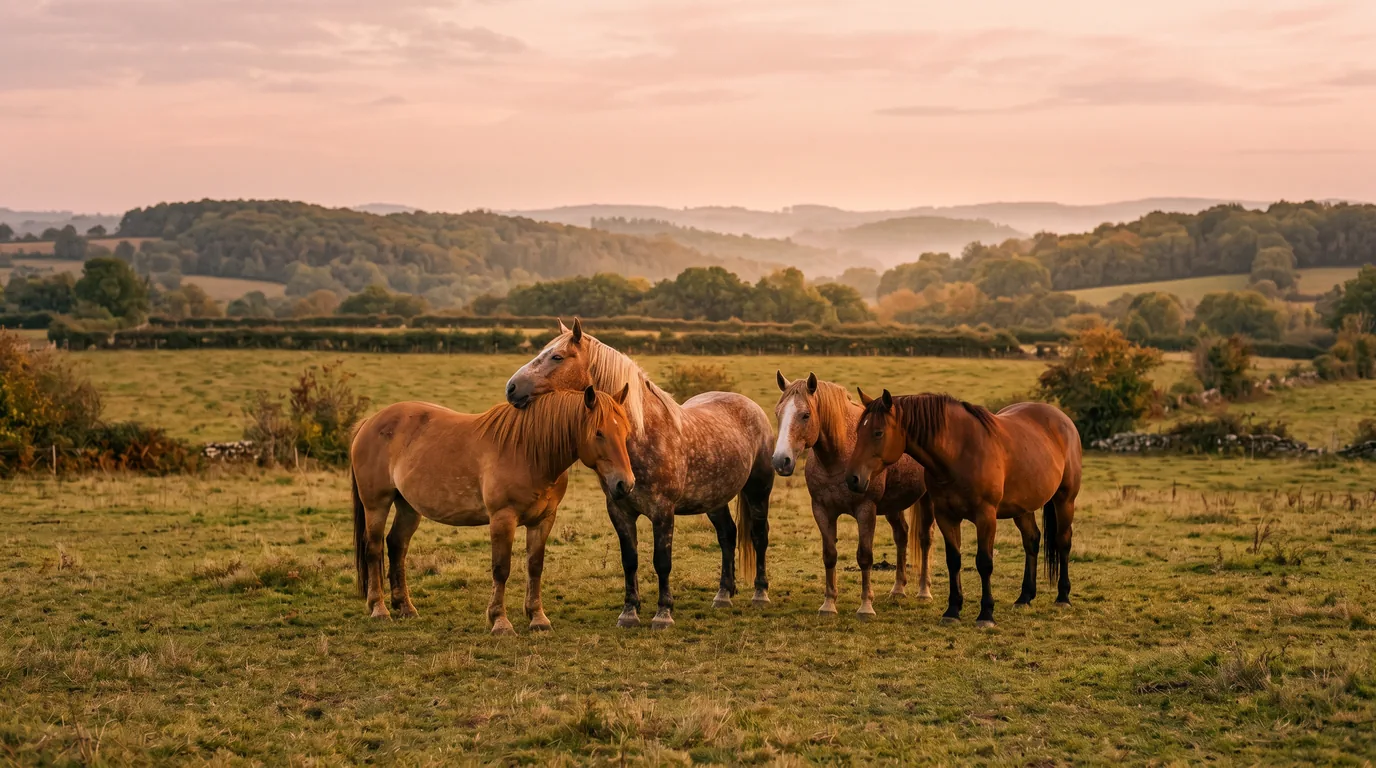 Les chevaux du Centre équestre Equipassion en liberté, Creuse